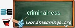 WordMeaning blackboard for criminalness